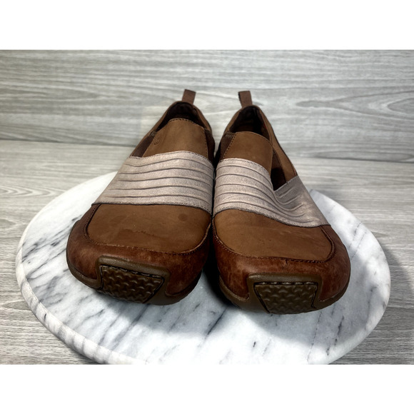 Teva Comfort Shoes Womens Size 8.5 Brown Leather Slip On 6042 Outdoor Low Top - Picture 9 of 10